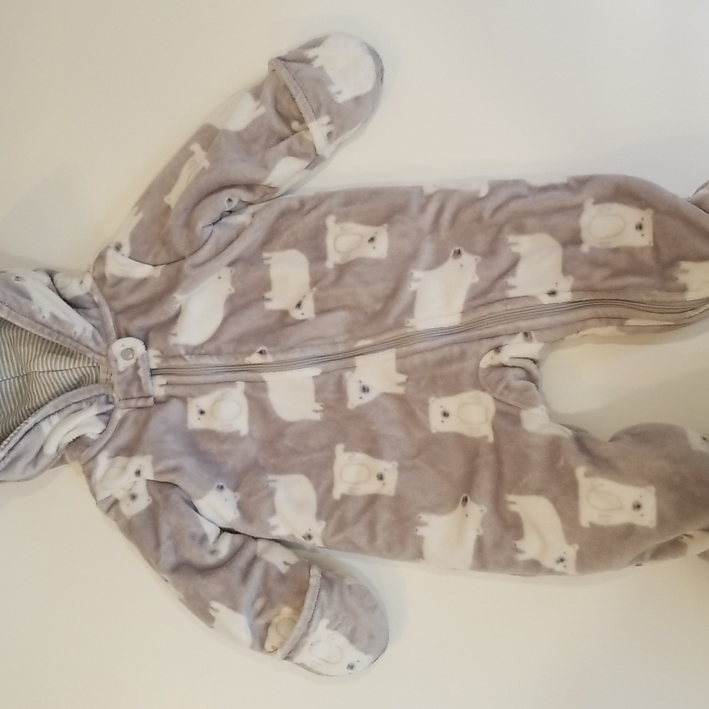 Carter's Gray Bear Print Footie - Picture 5 of 9